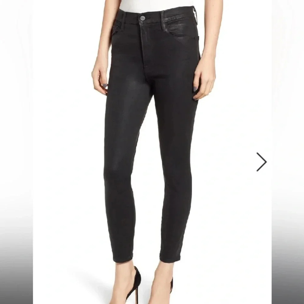 FRAME ALI HIGH RISE CIGARETTE COATED SKINNY JEANS